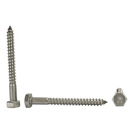 Stainless 1/4 x 2-1/2" Hex Lag Screw (1" to 5" Lengths Available in Listing), 18-8 Stainless Steel, 50 Pieces (1/4 x 2-1/2")