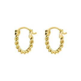 Rosefield Women's Twisted Gold-Tone Hoop Earrings, 1.55cm
