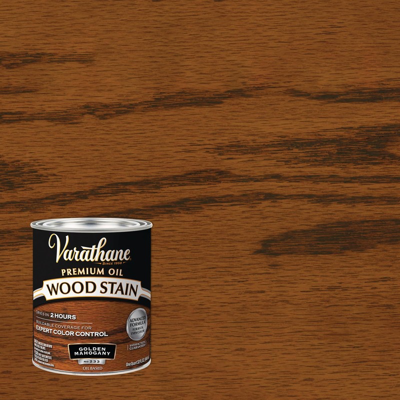 Varathane 211718H Premium Wood Stain, Quart, Golden Mahogany