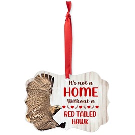 House is Not A Home Without Red Tailed Hawk Christmas Ornaments 2024 Aluminum Wild Animal Lover Gifts