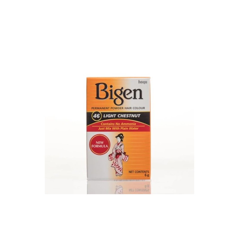 Bigen Powder Hair Color #46 Light Chestnut 0.21oz (6 Pack)
