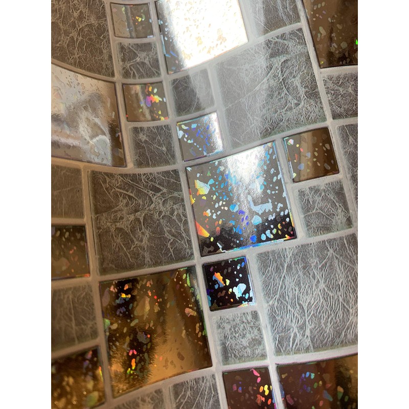 32 Glitter Silver Chrome Kitchen Bathroom Tile Stickers Transfers 15