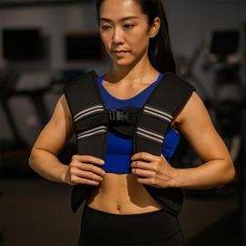 ‌Weighted Vest for Men & Women, Filled With High-Density Polymer Silicone, Weight Evenly Distributed Workout Vest for Running, Walking, Fitness & Strength Training (black, 8 lb)