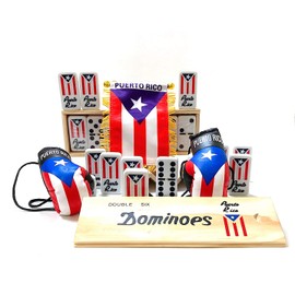Puerto Rico Dominoes Set Domino de Puerto Rico Flag Game Tiles Boricua PR Puerto Rican Classic Must Have Combo Pack