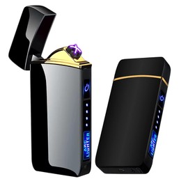 Arc Lighter, Smart Electric Lighter, USB Rechargeable Lighter Windproof Flameless Lighter Lightweight Plasma Lighter for Fire,BBQs,Fireworks,Candle,Camping - Outdoors Indoors (T3-Black)