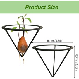 Elfzone Avocado Seeds for Planting - Avocado Seed Starter Vase Rack for Mason Jar of Wide-Mouth 4Pcs, Avocado Seed Holder Triangular Metal Bracket for Family Friends and Gardening Enthusiasts