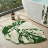 VivaNest Luxury Sage Green Leaf Bathroom Mat Monstera, 32.3"x36.6" Extra