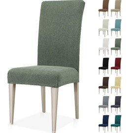 Ystyle Stretch Chair Covers, Set of 2, Chair Covers, Elastic, Removable, Washable, Universal Covers for Chairs, Chair Covers for Hotel, Banquet, Kitchen, Restaurant, Wedding Party, Light Green