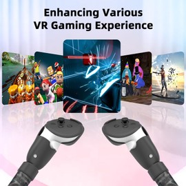 VR Handle Attachment for Meta Quest 2, Extension Controller Accesories, Gorilla Tag Long Arms Grips, for Beat Saber Better Experience (Phantom)