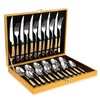 OGORI Hammered Silver Gold Silverware Set, OGORI 24-Piece 18/10 Stainless