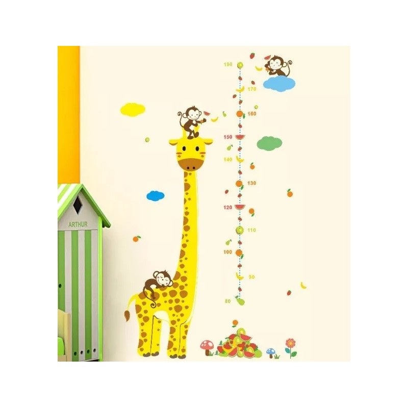 DaraBaby Vinil Decorativo Infantil Medición Regla Crecimiento Jirafa