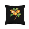 Persimmon Fruit Stained Glass Throw Pillow
