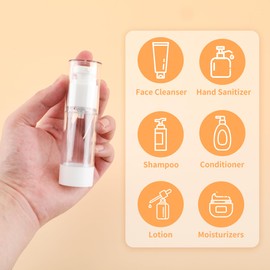 GSHYMXT 1OZ/30ML Clear Airless Pump Bottles, Lotion Dispenser Travel with Pump, Vacuum Plastic Travel Size Lotion Bottle for Foundation, Creams, Cosmetic(18 Pack)