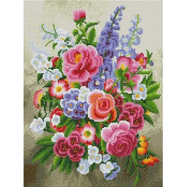 Abillyn Cross Stitch Colorful Flowers Embossed Pattern Starter Kit (Flowers)