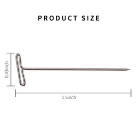 EDOBLUE Gem 1.5-Inch T-Pins - Steel T-pins for Blocking Knitting - 100 per Box (87T)