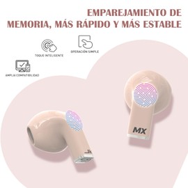 JKMX Auriculares Inalámbricos Rosa en Forma de Corazón Bluetooth 5.3 Auriculares Inalámbricos con Pantalla LED Juego de Regalo Avanzado (Rosa)