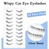 10 Pairs Fox Eye Lashes, Wispy Natural Lashes Lightweight Wispy