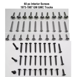 INTERIOR SCREWS FITS ALL 1973-87 GM GMC TRUCK C10 S10 PICKUP SUBURBAN ETC 60 pcs
