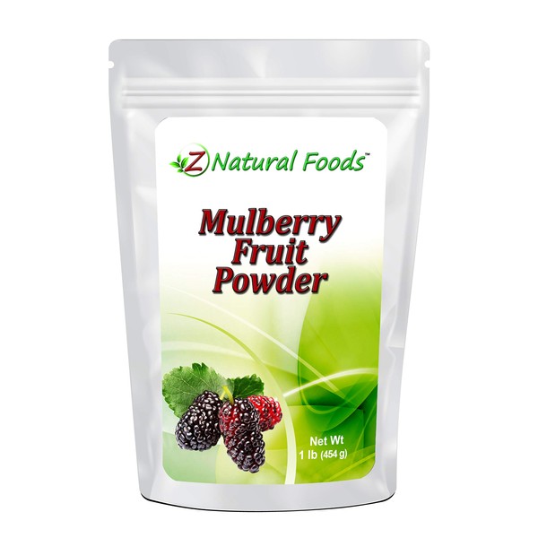 Z Natural Foods Mulberry Fruit Powder - Superfood Berry Supplement For Smoothies, Tea, Juice, Baked Goods, & Recipes - Raw, Vegan, Non GMO, Gluten Free, & Kosher - 1 lb