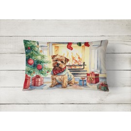 Caroline's Treasures DAC2709PW1216 Norfolk Terrier Cozy Christmas Throw Pillow Machine Washable, Indoor Outdoor Decorative Pillow for Couch, Bed or Patio, 12HX16W