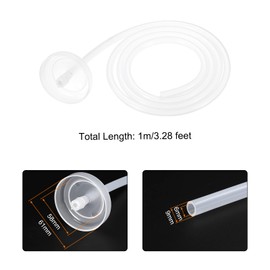 MECCANIXITY Silicone Tubing Hose, Water Pump Silicone Tubing White Inner Dia 6mm L1m for Water Dispenser