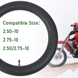 2-Pcs 2.50-10 Dirt Bike Tube 2.50/2.75-10 2.50-10 Inner Tube Straight Valve Stem Reinforced Thickness
