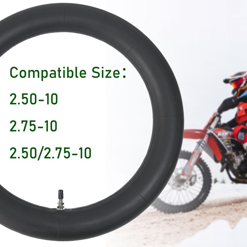 2-Pcs 2.50-10 Dirt Bike Tube 2.50/2.75-10 2.50-10 Inner Tube Straight