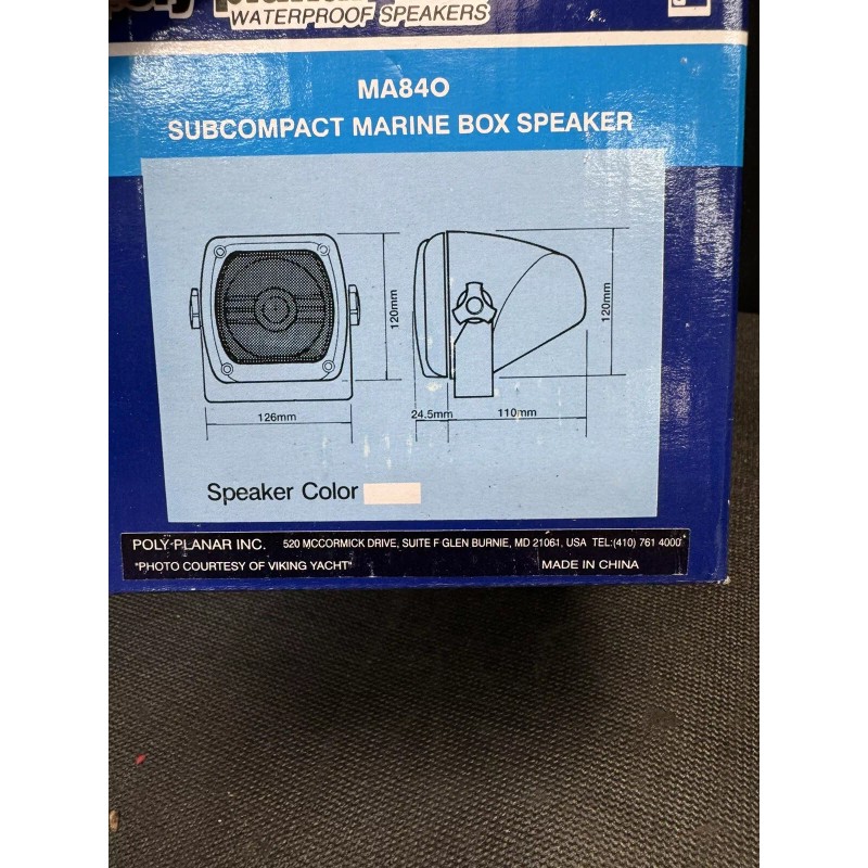 Poly-planar® Waterproof Marine Stereo Subcompact Box Speakers 80W Fits Any