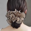 Women's Fashion Hair Scrunchie Band Bun Brown 6ea
