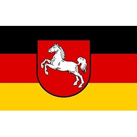 Lower Saxony Flag 5ft x 3ft Large - 100% Polyester - Metal Eyelets - Double Stitched