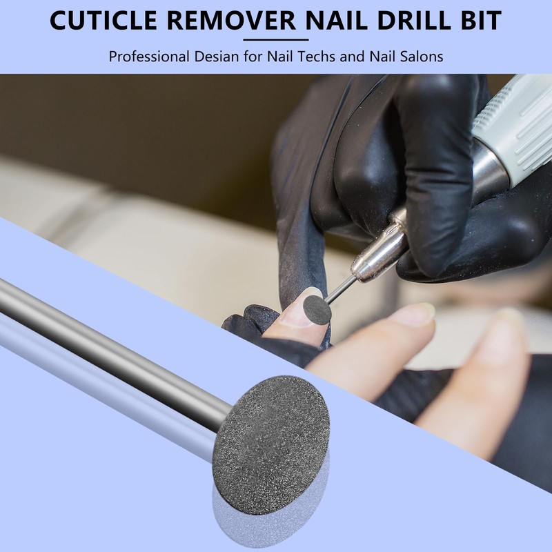 C12rtive Nail Drill, Flat Diamond Carbide Cuticle Remover Bit, 3/32