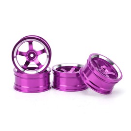 Gavigain RC Wheel Hubs, 4Pcs Aluminum Alloy, Purple, for 1/10 RC Car, HSP 94, Sakura D4 Compatible