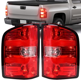 SHINEHOME Tail Lights Assembly for Chevy Silverado 1500 2500 3500 2500HD 3500HD 2007 2008 2009 2010 2011 2012 2013 2014 Rear Brake Turn Signal Left Driver Right Passenger Taillights, 2 Packs