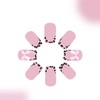24pcs Pink Press on Nails Short Square Fake Nails Full