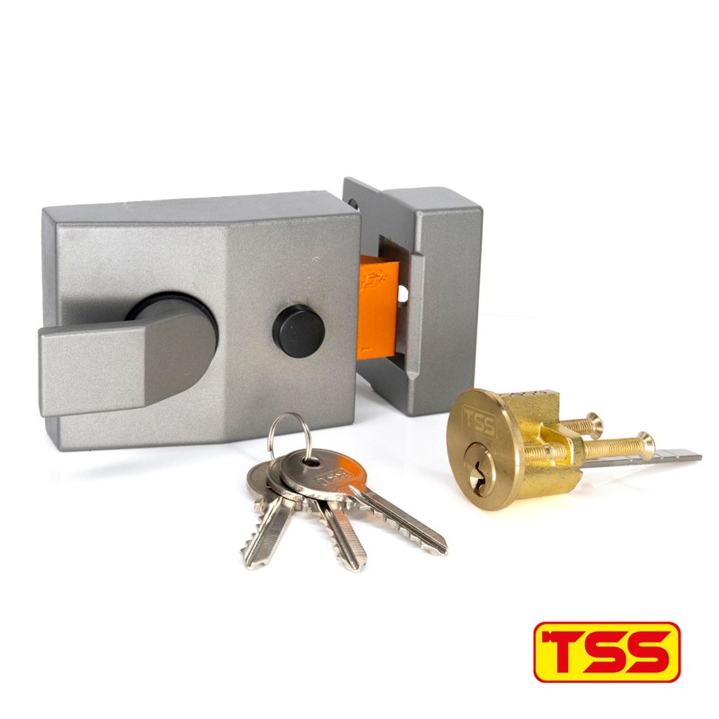 TSS Standard Non-Deadlocking Nightlatch, 60mm Backset, Complete with Rim Cylinder