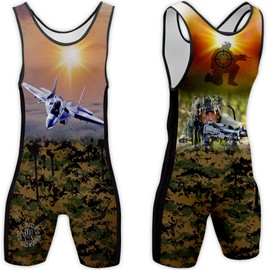 4 Time All American One Shot wrestling singlet size L