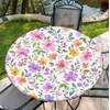 Yesad - Mantel ajustable redondo de flores de primavera con