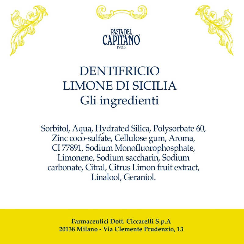 Pasta del Capitano 1905, Lemon Toothpaste from Sicily, Keeps Gums