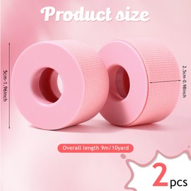 QfwdfcTrenz 2 Rolls Lash Tape for Eyelash Extensions Breathable Eyelash Tape for Extensions Professional Eyelashs Extension Supplies Easy Tear Adhesive Microporous Lash Tapes (1in x 10yd, Pink)