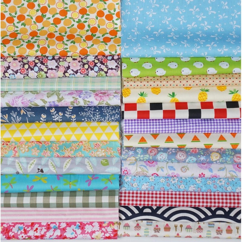50 x Cotton Patchwork Fabric Squares DIY Fabric Packet for