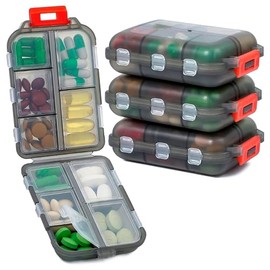 2 Pack Pastillero de Viaje  Organizador Diario Porttil y Plegable  Para Vitaminas y Medicinas  Color Negro                                            