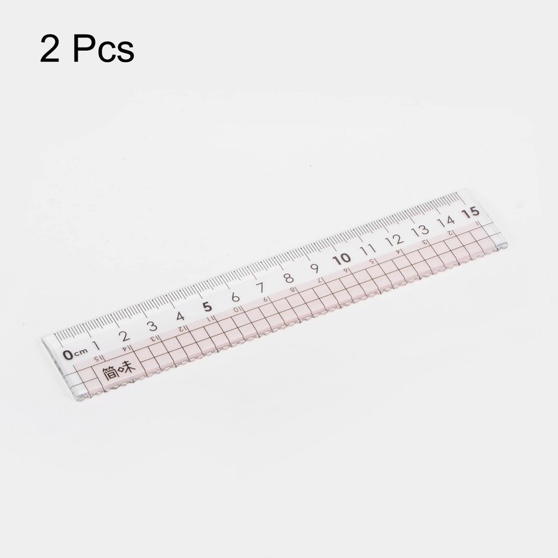 sourcing map 2pcs Straight Ruler 15cm Metric Clear Measuring Tool