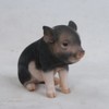 All Line Dark Brown Sitting Baby Pig, 6"