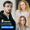 AQWANO 5 Pack Rimless Computer Reading Glasses 1.0 Blue Light