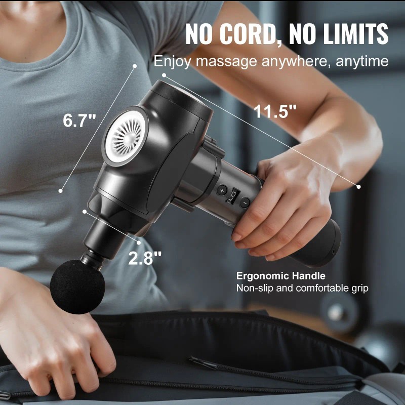 Deep Tissue Massage Gun with 9 Speed Levels and 6
