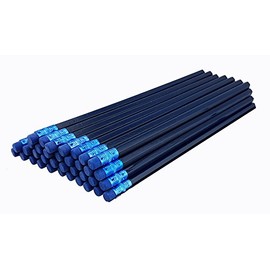 ezpencils - Royal Blue Barrel Hexagon Pencils with Blue Eraser and Blue Ferrule - 36 pkg - Non-Smudge Eraser - # 2 HB Lead - Unsharpened