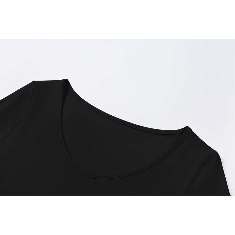 Long Sleeve Tee Shirts for Womens Black Going Out Tops