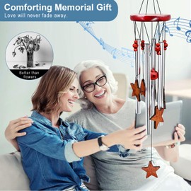 Juliahestia Star Wind Chimes Outdoor Outside Decor for Patio Porch Garden Memorial and Sympathy Windchime Silver