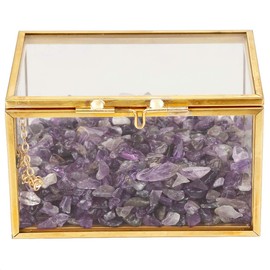 rockcloud Amethyst Healing Crystal Terrarium Container Desktop Planter for Succulent Air Plants Holder Fairy Garden Home Decor