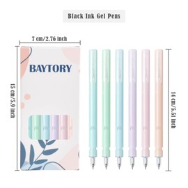 BAYTORY 6Pcs Pull-up Gel Pens, 0.5mm Fine Point Smooth Writing Pens No Smear & Smudge, Quick-dry, Black Ink Pen Smooth Writing for Journaling Notetaking (Pastel)